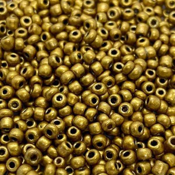 Seed beads 11/0, mat guld, 10 gram